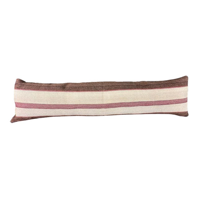 Turkish Hemp Pillow Cushion Natural Beige Brown Cushion Cover 12"x46" For Sale