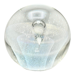 Vintage Iridescent Controlled Bubble Art Glass Paperweight