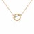 Natural 0.50 carat total weight round brilliant diamond pave open circle and bar toggle pendant necklace in 14K yellow...