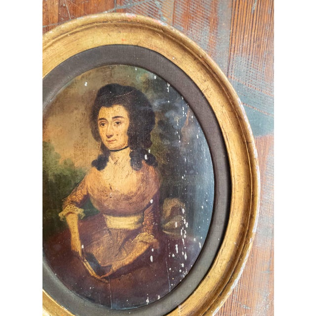 18th Century English or American Limner Portrait Painting of a Lady For Sale - Image 4 of 16