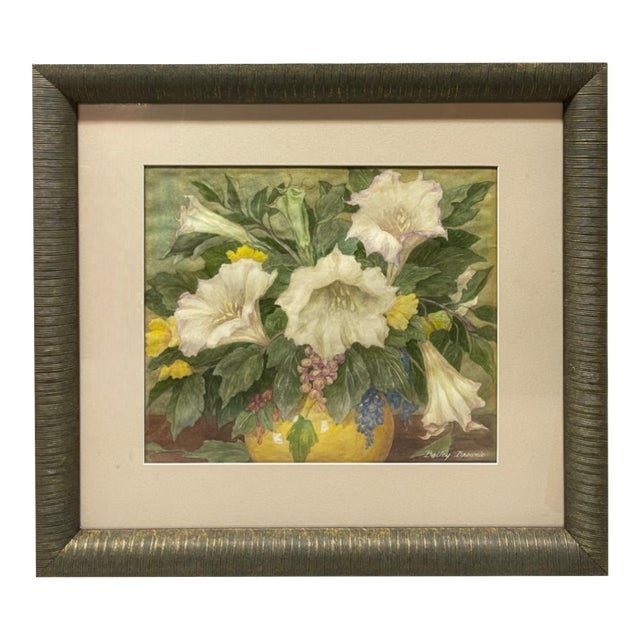 A Watercolor Still Life Bouquet Painting on Paper by Bailey Brownie For Sale