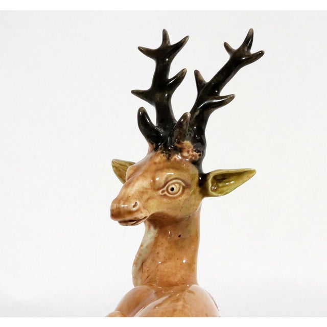 Gray 18th Century Ralph Wood-Type Stag and Hind Pearlware Pottery Figures For Sale - Image 8 of 15