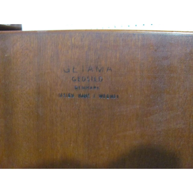 1960s Hans J. Wegner for Getama Floating Nightstand in Teak Glass & Brass 1960s Signed For Sale - Image 5 of 13