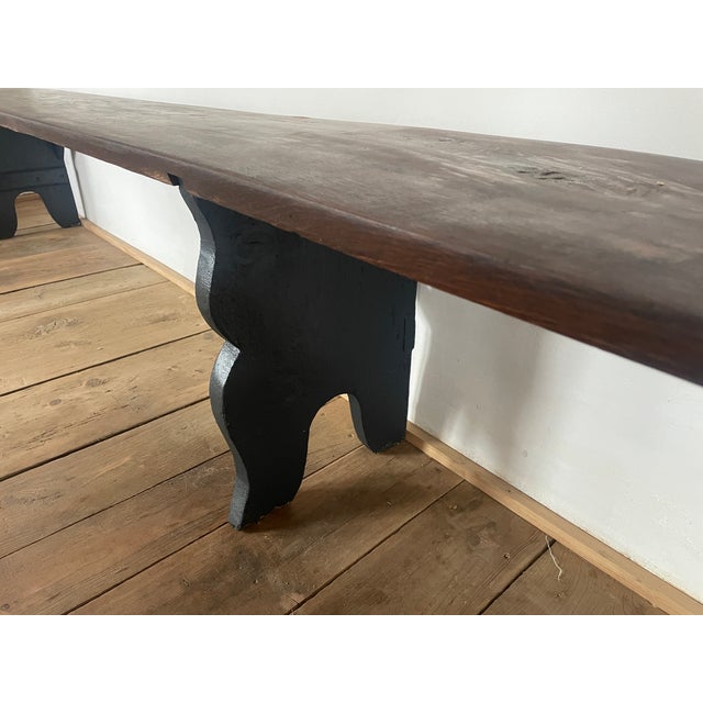 Antique Bench in Oak, 1890s For Sale - Image 5 of 13