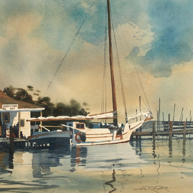 Pair of Nautical Watercolors by Steve Rogers For Sale - Image 14 of 18