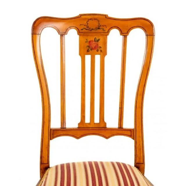 Set of Antique Bedroom Chairs in Satinwood, 1890 For Sale - Image 5 of 8