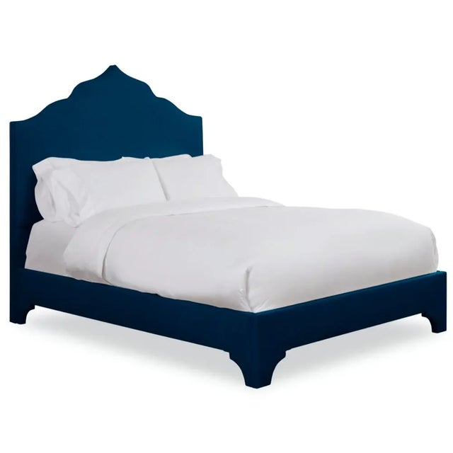 Modern Clementine Queen Headboard, Navy Velvet For Sale - Image 3 of 5
