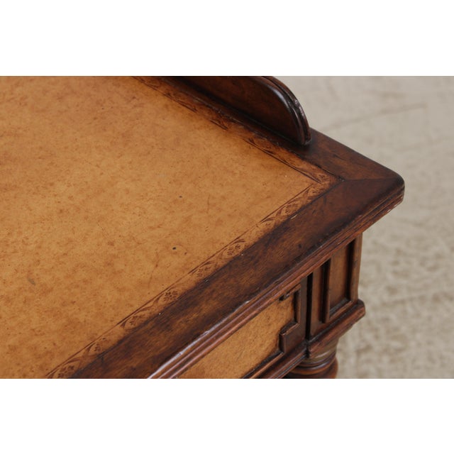 Jonathan Charles Sheraton Leather Top Mahogany Desk For Sale - Image 9 of 16