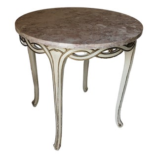 1920s Italian Pink Marble Cafe Style Side Table For Sale