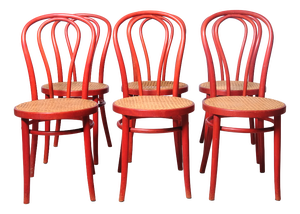 Vienna Straw Chairs in the style of Thonet, 1970s, Set of 6