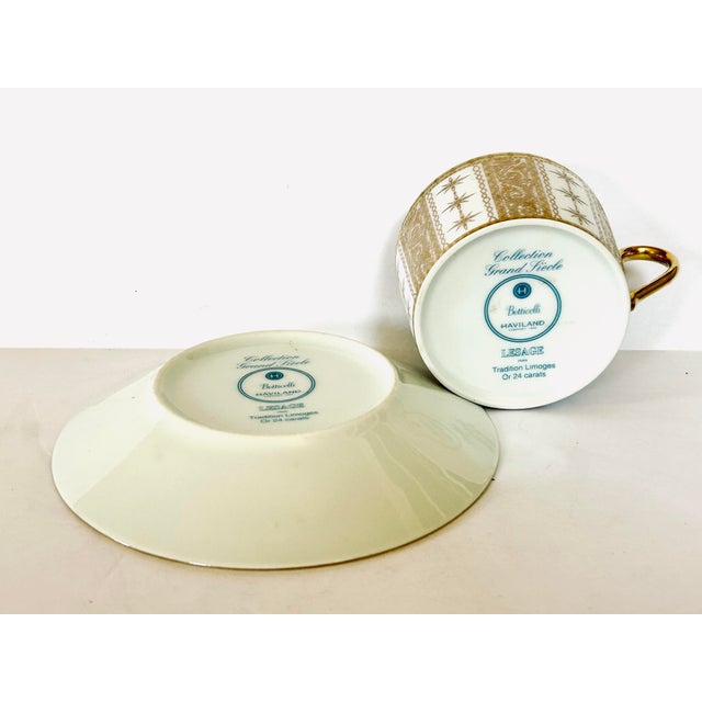 2000 - 2009 Royal Limoges Breakfast Cup and Saucer, "Recamier - Grande Armee" For Sale - Image 5 of 7