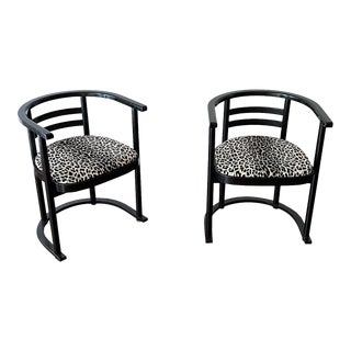 Pair of 1950s Bauhaus Armchairs Attributed to Josef Hoffmann for Thonet For Sale