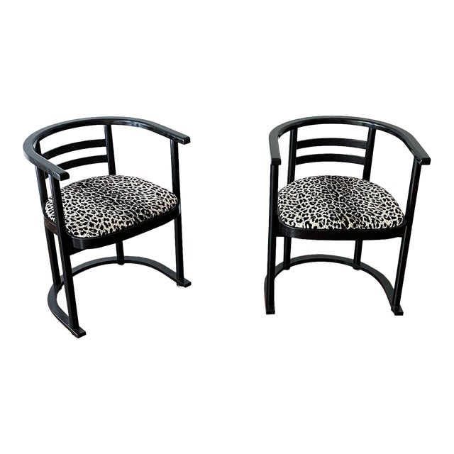 Pair of 1950s Bauhaus Armchairs Attributed to Josef Hoffmann for Thonet For Sale