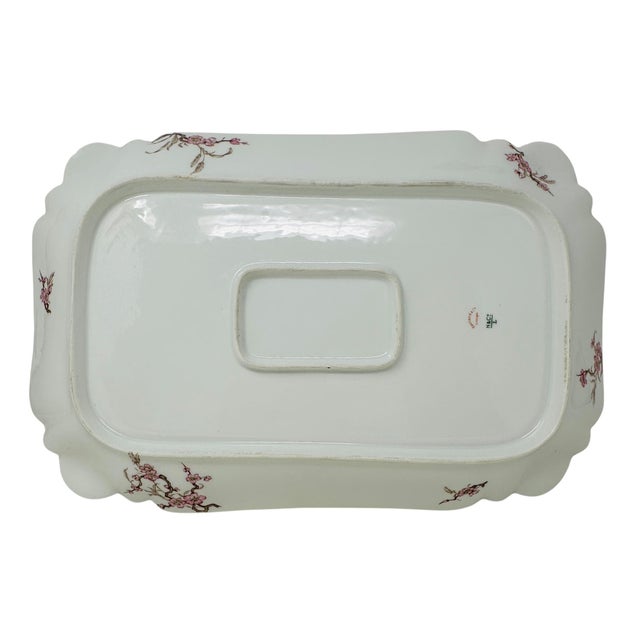 Antique Haviland Limoges Platter | Schleiger 222 Pink Floral Pattern | H&Co L France 1888-1896 | Scalloped Victorian Serving Dish For Sale - Image 12 of 13