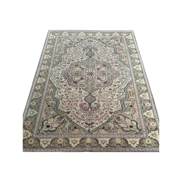 1980s Old Turkish Kaisari Area Rug 6x10 For Sale - Image 4 of 10