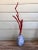 Red Tall Chinoiserie Chic Style Faux Red Coral Specimen in Blue & White Vase For Sale - Image 8 of 9