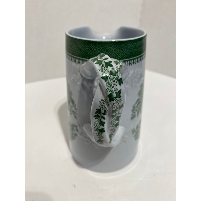 Mid 20th Century Vintage Spode Fitzhugh Green Stoneware Pitcher For Sale - Image 5 of 7