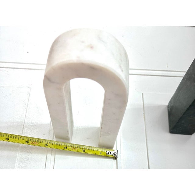 3 Pieces Set of Marble Bookends Decor For Sale - Image 11 of 12