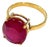 Bochic "Orient" Vintage Oval Shape Ruby Ring - 18K Gold & Silver For Sale
