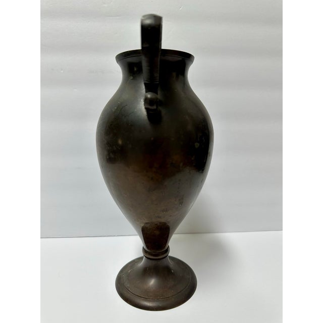 Brass Vintage Mid-Late 20th Century Solid Brass Neoclassical Vase For Sale - Image 8 of 12