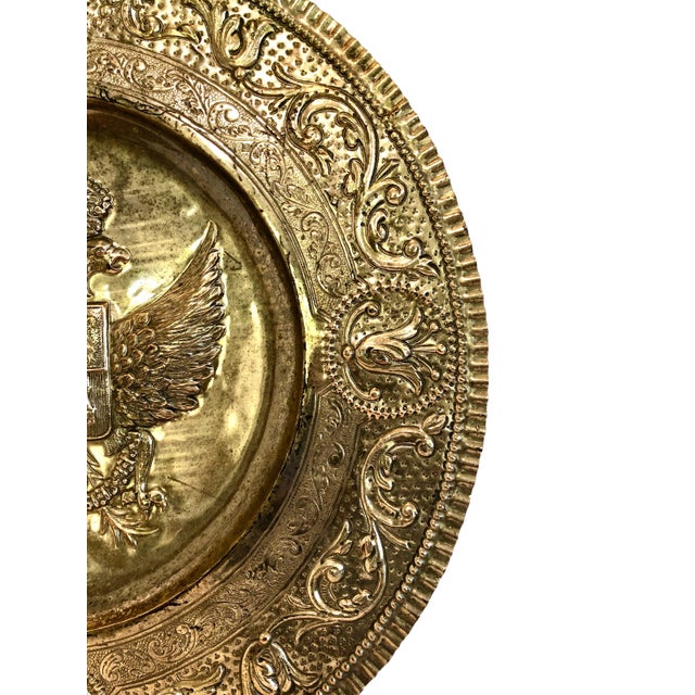 19th-Century Russian Brass Coat of Arms Plaque For Sale - Image 4 of 10