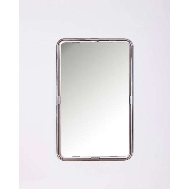 Vintage Italian Chrome Metal Wall Mirror, 1970s For Sale - Image 10 of 10