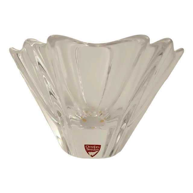 Vintage Corona Crystal Vase by Lars Hellsten for Orrefors, 1970s For Sale