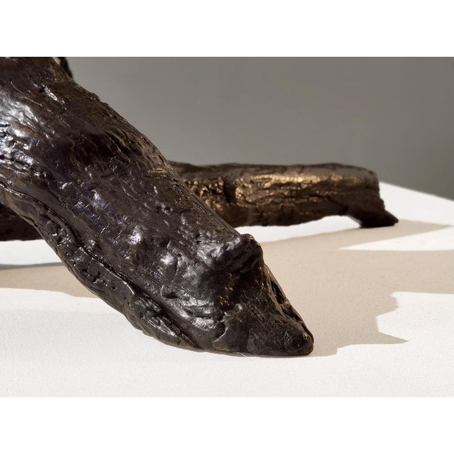 Modern Brutalist Rustic Wild Wood Table Lamp, France, 1960s For Sale - Image 4 of 13