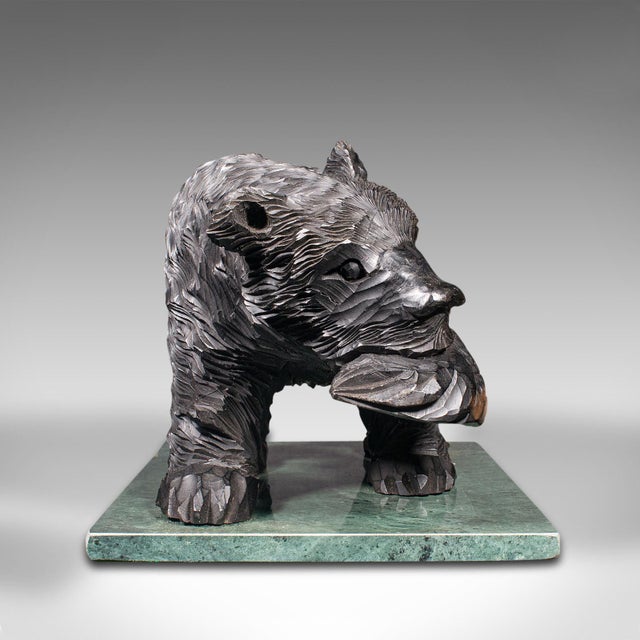 Japanese Antique Decorative Bear Figure, Japanese, Carved Cedar, Kibori Kuma, Folk Art For Sale - Image 3 of 12
