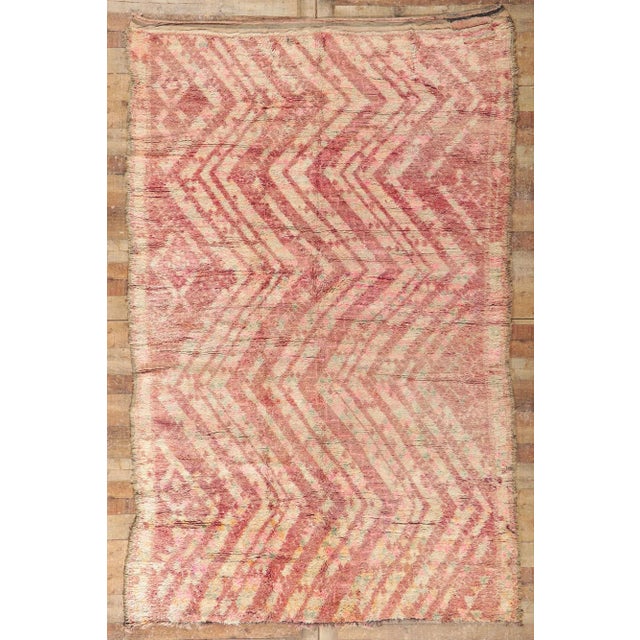 Brick Red Vintage Beni MGuild Moroccan Rug - 06'04 X 09'09 For Sale - Image 8 of 9
