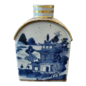 Antique Chinese Porcelain Chinoiserrie Tea Caddy