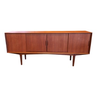 Vintage Model 42 Sideboard in Teak with Sliding Doors by Knud Nielsen, 1960s For Sale