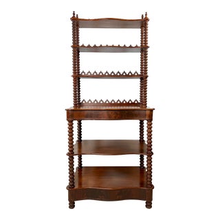 Antique Mahogany Spindle Desk / Bookcase For Sale