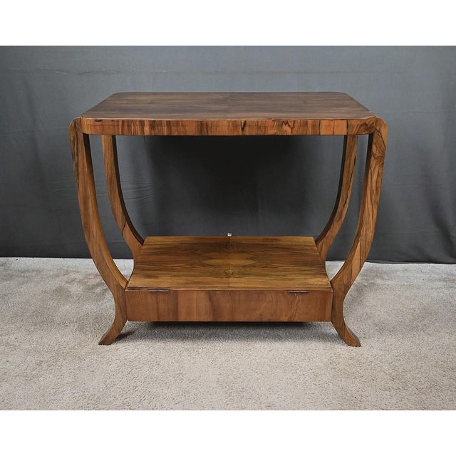 Art Deco Style Walnut Veneer Console Table, 20th Century For Sale - Image 12 of 15