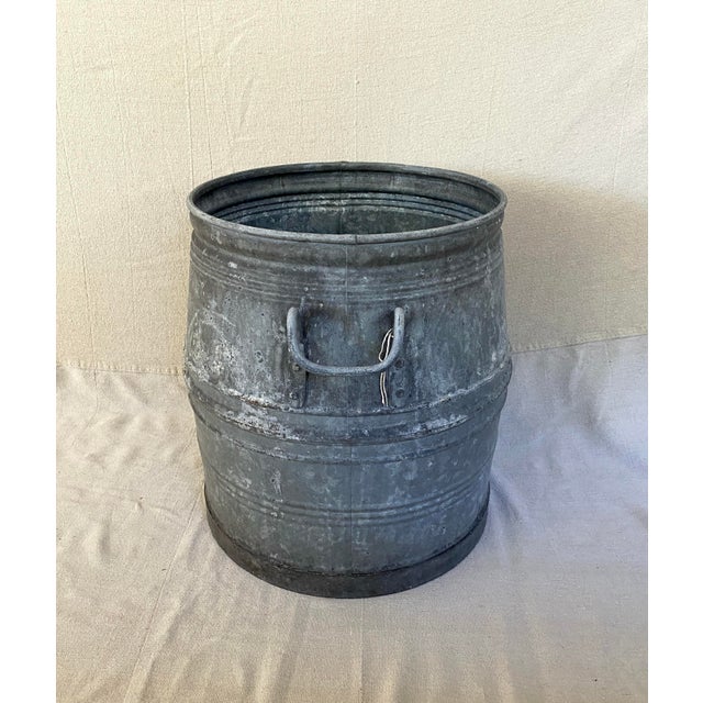 1930s Zinc Belgian Dolly Tub Planter For Sale - Image 4 of 7