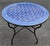 Moroccan 40" Handcrafted 2 Shades of Blue Rafraf Moroccan Mosaic Table For Sale - Image 3 of 7