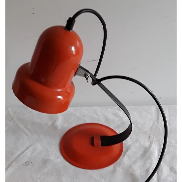 Vintage Adjustable Orange and Black Metal Lamp, 1970s For Sale - Image 3 of 5