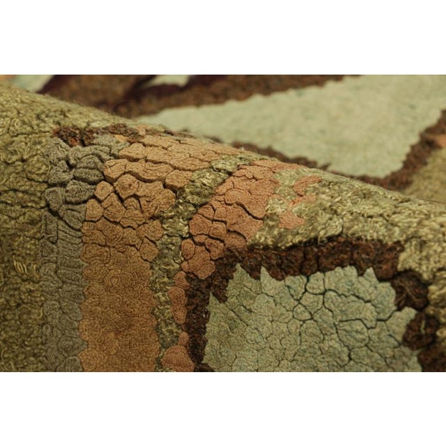 Textile Antique Hooked Rug With Horse Pictorials in Blue and Cream From Rug & Kilim For Sale - Image 7 of 8