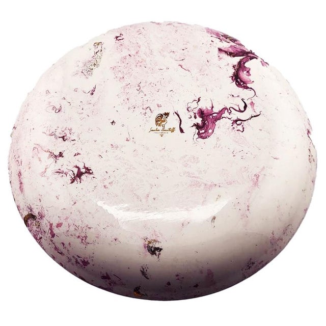 Mid-Century Modern Mid Century Sascha Brastoff Surf Ballet Dinner Plate - Pink & Gold For Sale - Image 3 of 5