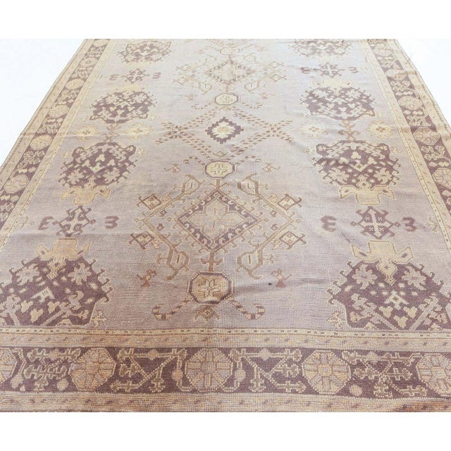 Beige Antique Turkish Oushak Rug For Sale - Image 8 of 9
