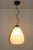 Mid-Century Modern Pendant Lamp Murano Blown White Glass Satin Finish. "Mirage" Grey Lacquered Metal Mounting. "Over"...