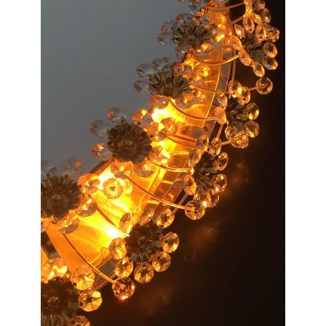 Illuminated mirror with crystal flowers by Palwa.