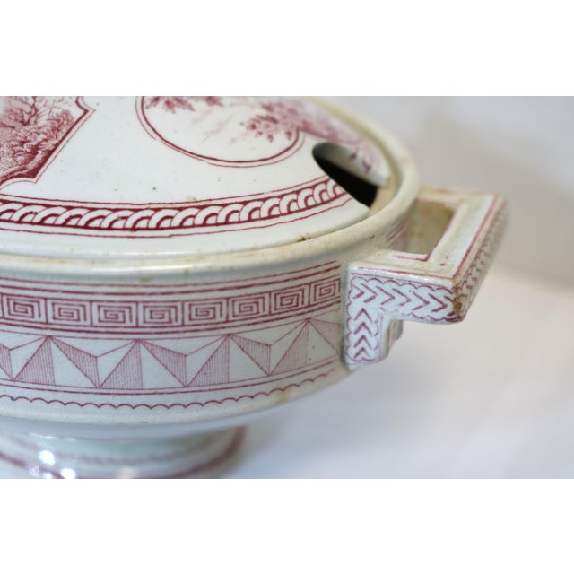 1880's Antique J. Dimmock & Co Brown Mahogany Warwick Transferware Ironstone Tureen From England For Sale - Image 4 of 12
