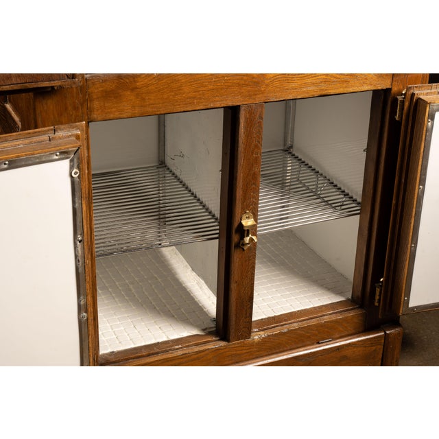 Early 20th Century 4-Door Oak Ice Box For Sale - Image 9 of 11