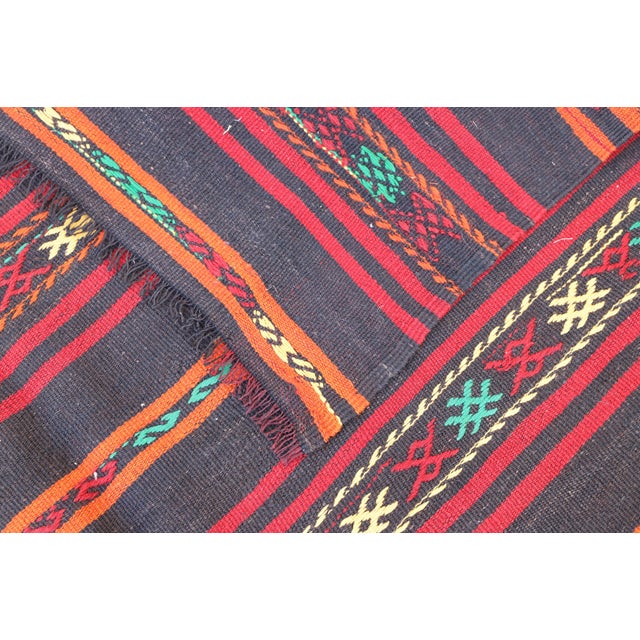 1960s Southwestern Style Stripe Design Hand Knotted Oushak Kilim Area Rug For Sale - Image 9 of 10