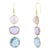 Handmade 60.1 Carat Multi Stone Long Earrings - 2 Pieces For Sale