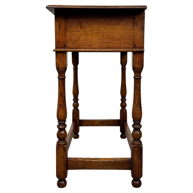 20th Century Traditional Golden Oak Side Table For Sale - Image 10 of 12