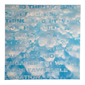 Fred Fehlau, Large Sky Blue Color Iris Print Text Based Conceptual Muse X LA Artist 1 of 2 B, 1991
