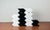 Postmodern Black and White Glass Candleholder by Halskov & Dalsgaard for Holmegaard, Set of 4 For Sale - Image 9 of 18