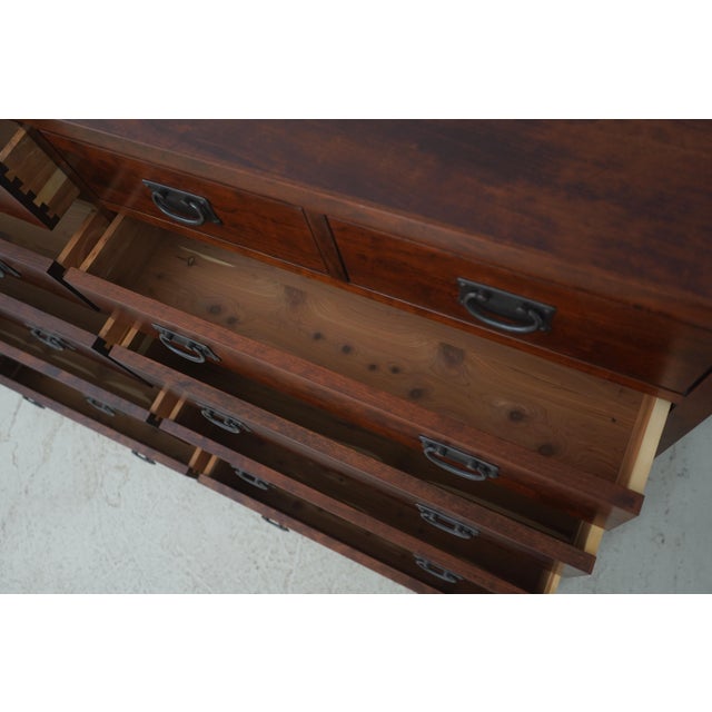 Michaels Arts & Crafts Mission Style Cherry 12 Drawer Dresser For Sale - Image 4 of 17